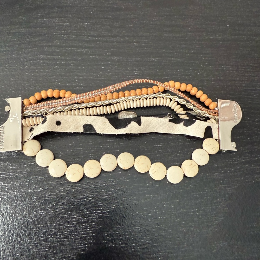 Beige and Brown Multi-Strand Bracelet